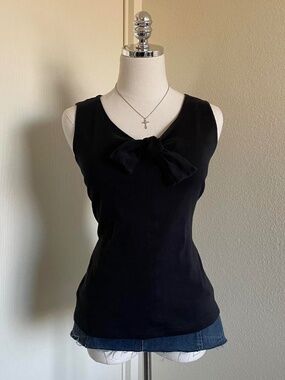 Black Bow Tie Tank Top
